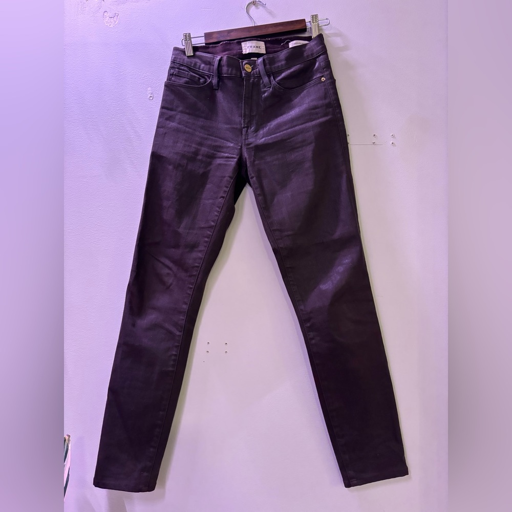 FRAME le skinny de Jeanne coated brown